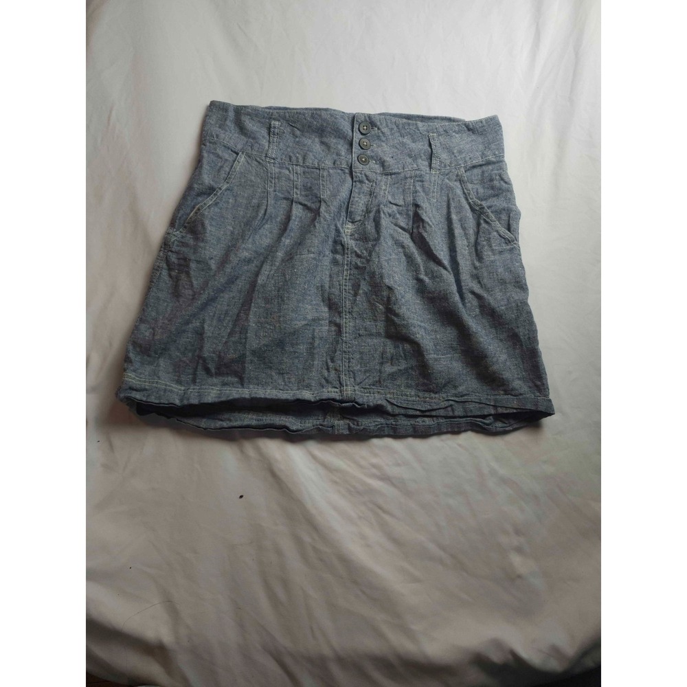 Royal Robbins Pleated Skirt Womens Size 10 Blue Denim Hemp Blend Casual Gorpcore